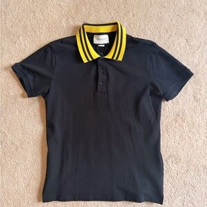 Gucci Polo with Black and Yellow Striped Collar